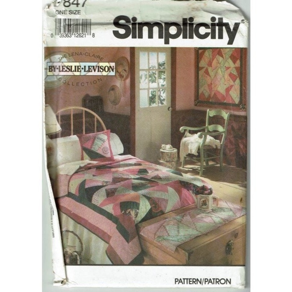 Simplicity Sewing Pattern 7847 Crazy Patchwork Quilt Wall Hanging Scarf Covers
